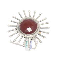 Cocktail Ring 925 Sterling Silver Natural Carnelian Gem Stone Handmade E205